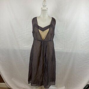 Min.Imal Dress 12 Dark Plum Purple Overlay Cream Slip Sleeveless